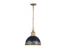 Golden 0809-M VG-ANVY - Alison 1-Light Pendant in Vintage Gold with Antique Matte Navy