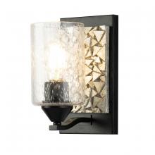 Lucas McKearn BB90586MB-1B1S - Bocage 1 Light Wall Sconce In Matte Black And Silver