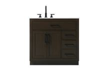 Elegant VF29736MMB - Alden 36 inch Single Bathroom Vanity in Mocha Brown