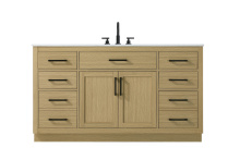 Elegant VF29760MHB - Alden 60 inch Single Bathroom Vanity in Honey Brown
