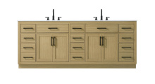 Elegant VF29784DMHB - Alden 84 inch Double Bathroom Vanity in Honey Brown
